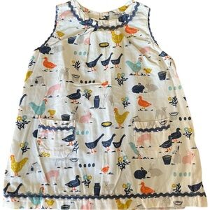 Baby Boden Farm Animal Corduroy Pinnie Dress size 3-6 Months